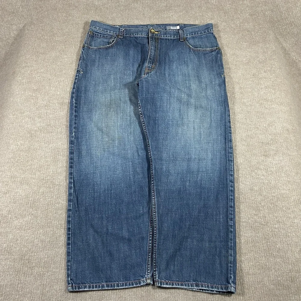 Levis Silvertab Jeans Mens 41x30 Baggy Fit Dark Wash Blue Denim Faded Skater Y2K
